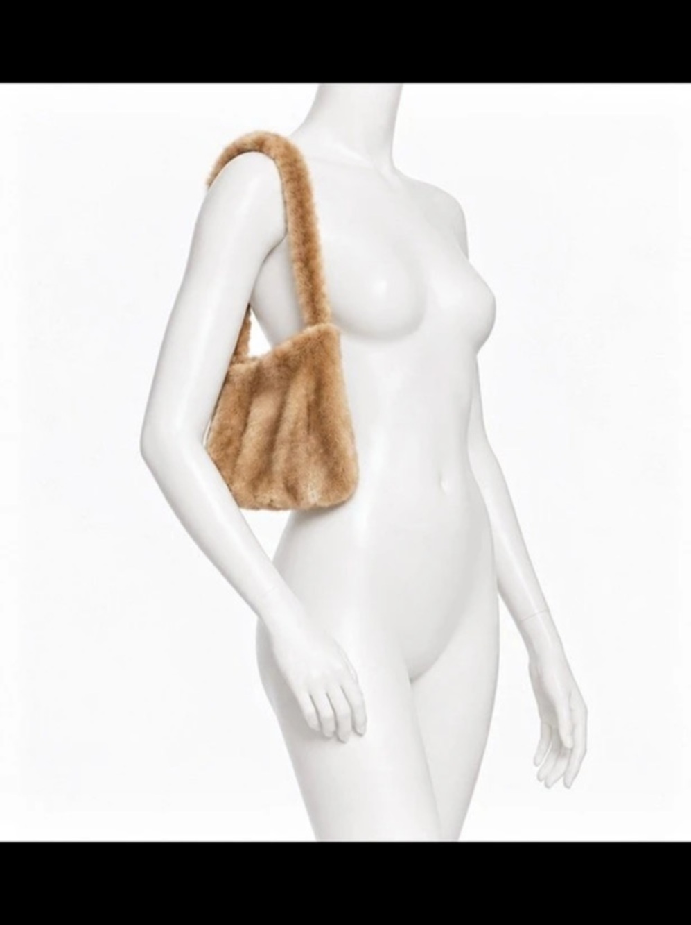 Vintage sable mink Shoulder Bag in Brown stripes natural with side pockets perfe